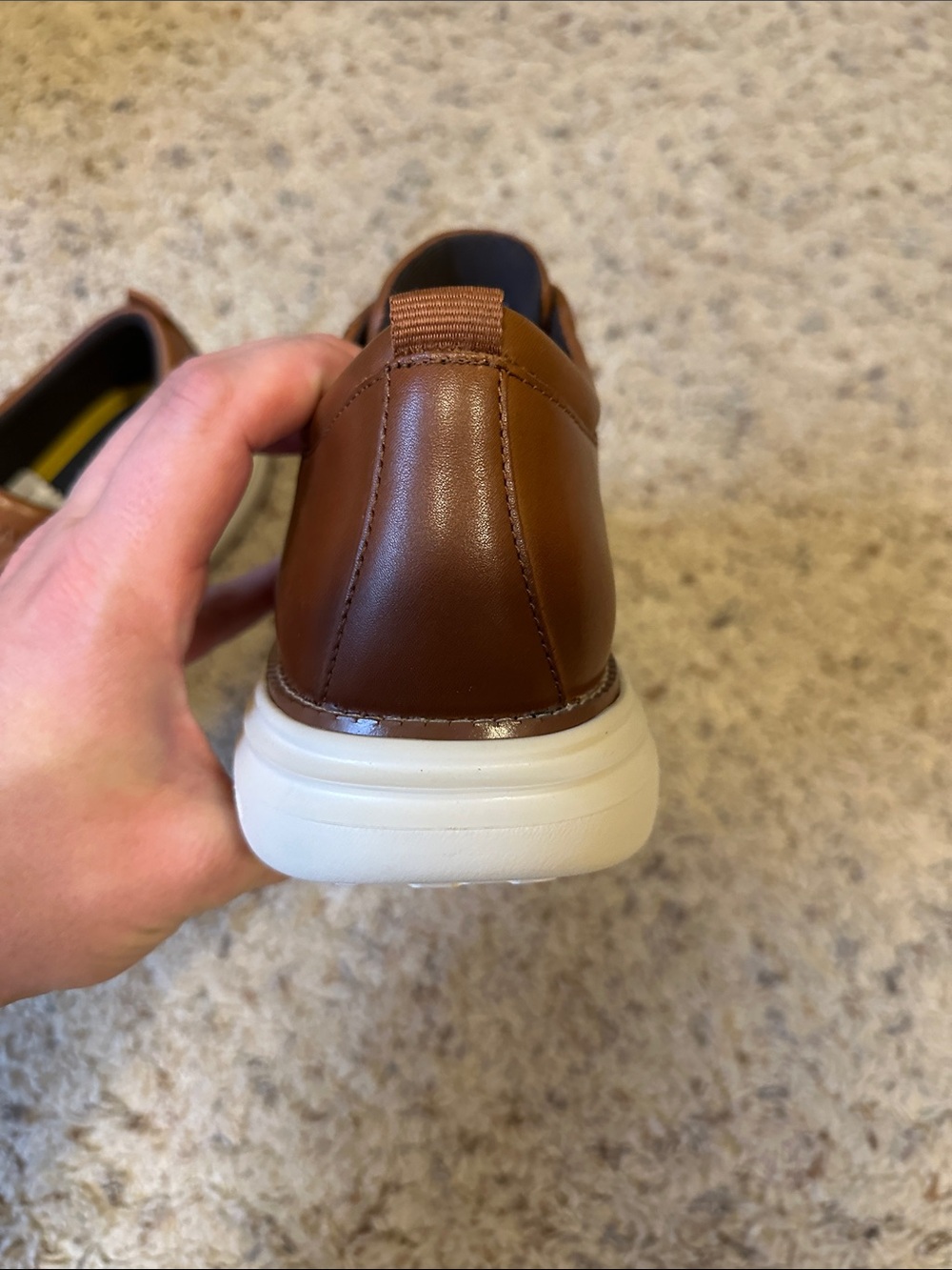 Cole Haan Tan Brown Leather Derby Oxfords with White Soles - Picture 9 of 9